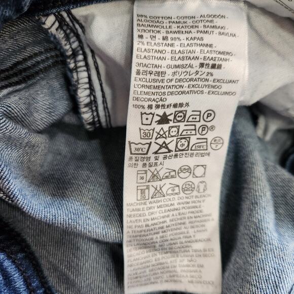 Levi Strauss Curvy #529 Skinny Leg Jeans Dark Blue Denim Mid Rise Size 12 - Picture 10 of 11